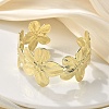 Flower Brass Cuff Open Bangles BJEW-M060-05G-5