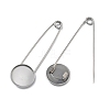 304 Stainless Steel Safety Pin Brooch Base Settings STAS-A142-02C-P-2