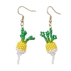 304 Stainless Steel Glass Seed Beads Carrot Dangle Earrings EJEW-MZ00579-5