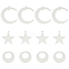 18Pcs 3 Style 201 Stainless Steel Links Connectors & Chandelier Components Links STAS-UN0021-57P-1