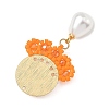 Glass Seed Beaded & ABS Plastic Imitation Pearl & Glass Pendants PALLOY-MZ01380-02-2