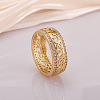 Hollow Out Flower Brass Micro Pave Clear Cubic Zirconia Finger Rings FS-WGD1340-06-1