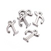 Platinum Plated Alloy Letter Pendants PALLOY-J718-01P-T-2