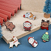 7Pcs 7 Style Christmas Tree & Deer & Gingerbread Man Enamel Pin JEWB-TA0001-11-4