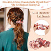 2Pcs 2 Styles Chic Solid Color French Satin Pigtail Hair Tie for Elegant Hairstyles OHAR-TA0001-09-4