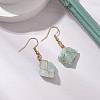 Natural Green Aventurine & 304 Stainless Steel Dangle Earrings for Women EJEW-JE06237-02-2