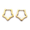 304 Stainless Steel Star Huggie Hoop Earrings STAS-J033-06G-2