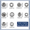 40Pcs 5 Styles Alloy European Beads FIND-SC0010-56-2