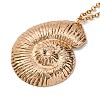 Summer Beach Alloy Shell Shaped Pendant Rolo Chain Necklaces for Women NJEW-U013-05G-01-2