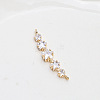 Brass Pave Clear Cubic Zirconia Connector Charms INS-PW0002-07K-1