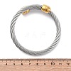 304 Stainless Steel Torque Bangles for Women BJEW-P310-25GP01-5