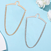 4Pcs 2 Colors Brass Hanging Chains Collar Pins Tie Clips AJEW-SC0004-03-6