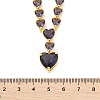 Brass Cubic Zirconia Heart Pendant Necklaces NJEW-Z059-07G-02-5