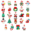 SUPERFINDINGS 24Pcs 24 Style  Christmas Themed PVC Plastic Pendants Sets KY-FH0001-28-1