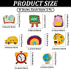 8Pcs 8 Styles Back to School Polyester Clothing Patches PATC-CY0001-55-2