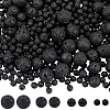 580Pcs 4 Sizes Natural Lava Rock Round Beads G-SP0001-18-1