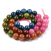 Round Dyed Natural Quartz Beads Strands G-T132-013C-01-1