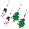 2 Pairs 2 Styles Christmas Theme Glass Dangle Earrings EJEW-TA00701-2
