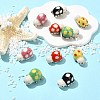 10Pcs 5 Colors Handmade Printed Porcelain Beads PORC-CJ0001-21-5