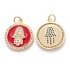 Real 18K Gold Plated Brass Micro Pave Clear Cubic Zirconia Pendants ZIRC-M114-50G-3