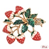 1Pc Alloy Enamel Strawberry Brooches JEWB-YW0001-08A-1