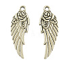 Tibetan Style Alloy Wing Pendants TIBEP-A16767-AS-RS-1