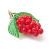 Glass Seed Beaded Grape Pendants PALLOY-MZ00467-05-3