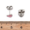 Enamel Heart Stud Earrings EJEW-B009-12P-4