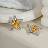 Stainless Steel Star Stud Earrings ZA4666-1-1