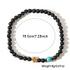 Natural Lava Rock Round Beaded Stretch Bracelets for Women Men ND3702-4