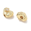 Brass Micro Pave Clear Cubic Zirconia Beads CU-CBA91C0-04G-2