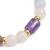 Natural Gemstone Round & Barrel Beads Stretch Bracelets for Women Men BJEW-JB13478-5