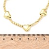 Brass Round Heart Beaded Necklaces NJEW-Z120-01G-5