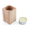 Natural Wood Candle Holder AJEW-T002-01-3