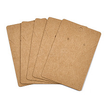 Rectangle Kraft Paper One Pair Earring Display Cards with Hanging Hole CDIS-YWC0001-02