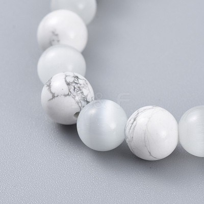 Natural & Synthetic Gemstone Stretch Bracelets BJEW-JB04506-1