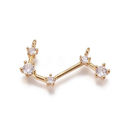 Brass Micro Pave Cubic Zirconia Pendants ZIRC-F099-20G-05-1