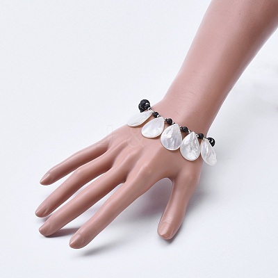 Spiral Shell Stretch Charm Bracelets BJEW-JB04114-1