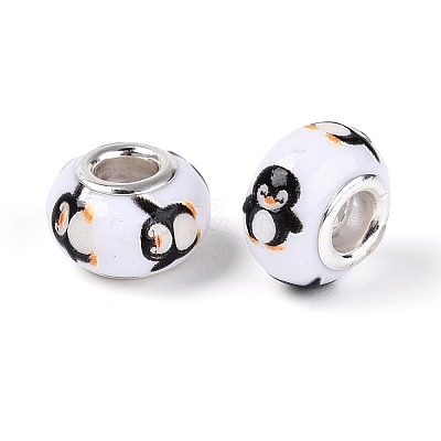 Opaque Resin European Beads RPDL-T004-01B-1