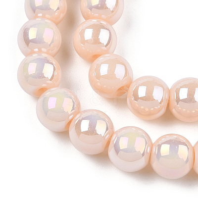Electroplate Opaque Glass Beads Strands GLAA-T032-P6mm-AB09-1