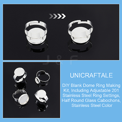 DIY Blank Dome Ring Making Kit DIY-UN0004-76-1