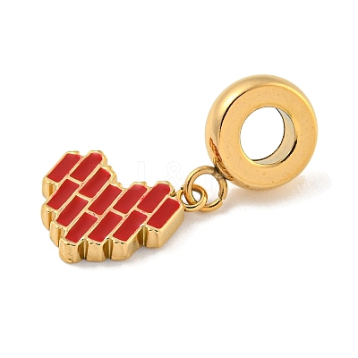 304 Stainless Steel Enamel European Dangle Charms STAS-U005-24B-G-1