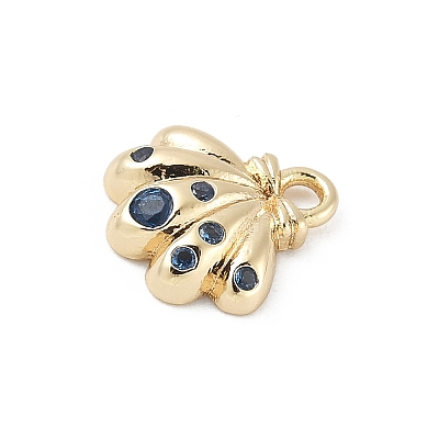 Brass Micro Pave Cubic Zirconia Charms KK-M326-20A-G-1