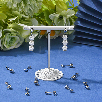 12Pcs 3 Styles Sterling Silver Round Ball Stud Earring Findings FIND-BBC0004-60-1
