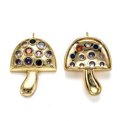Autumn Theme Brass Micro Pave Cubic Zirconia Pendants ZIRC-L100-032G-1
