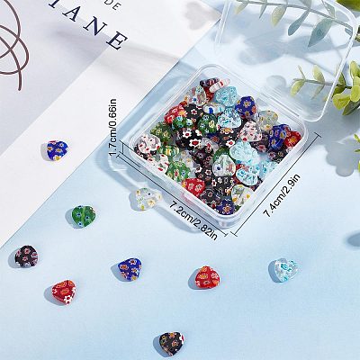 80Pcs 8 Style Handmade Millefiori Lampwork Beads Strands LAMP-SC0001-20-1