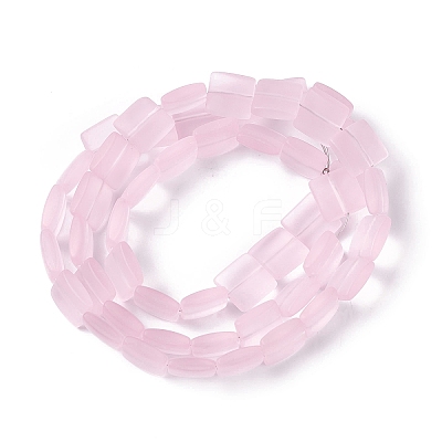 Transparent Frosted Glass Beads Strands FGLA-S001-01C-1