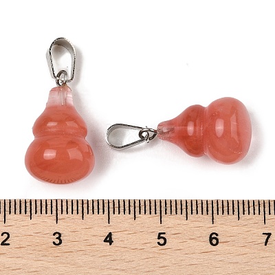 Cherry Quartz Glass Pendants G-B127-03P-16-1