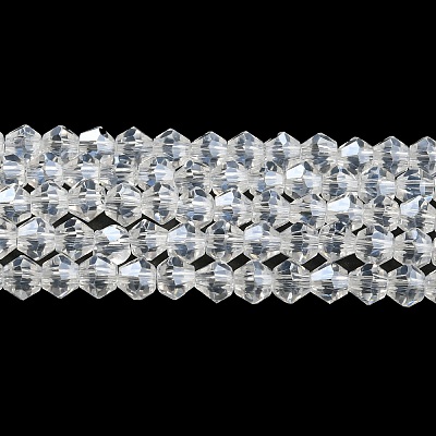 Transparent Electroplate Glass Beads Strands EGLA-A039-T6mm-A13-1