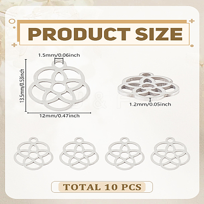 10Pcs 201 Stainless Steel Charms STAS-LP0003-15-1